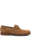 Gianvito Rossi Suede Boat Shoes In Brown