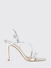 Gianvito Rossi Silver Solid Open Round Toe Heels In Silver