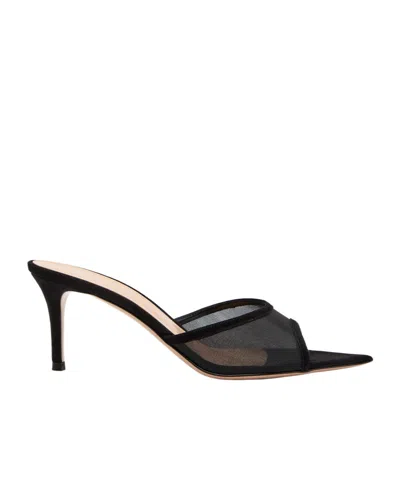 Gianvito Rossi Sienna 70 Suede Mules In Black
