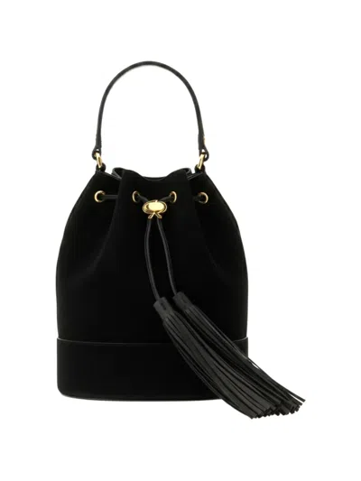 Gianvito Rossi Sienna Tasel-detail Leather Bucket Bag In Black