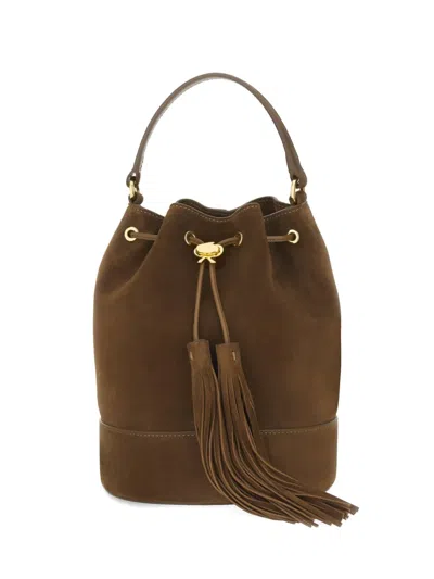 Gianvito Rossi Sienna Tassel-detail Bucket Bag In Brown