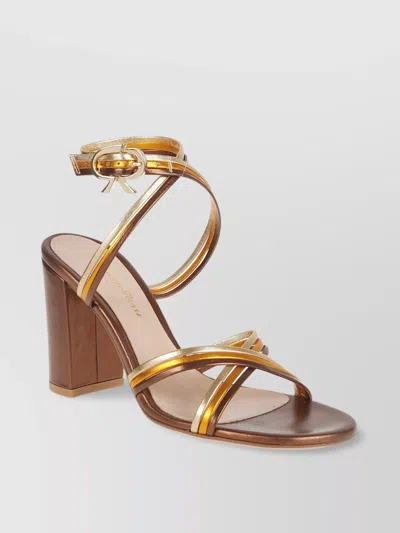 GIANVITO ROSSI SILK SANDAL RIBBON BUCKLE