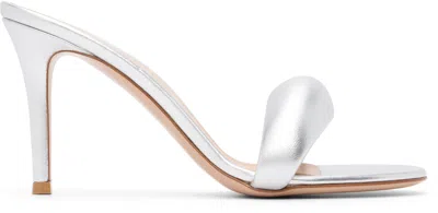 Gianvito Rossi Silver Bijoux Mule 85 Heeled Sandals In White