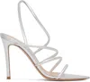 Gianvito Rossi 105mm Metallic Leather Sandals In Metallic