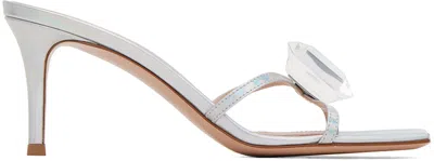 Gianvito Rossi Silver Jaipur Mules In Hologram