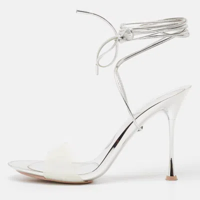 Gianvito Rossi Silver Leather And Pvc Spice Sandals