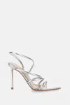 Gianvito Rossi Ettie 105 Stiletto Heel In Silk Silver In Metallic