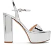 Gianvito Rossi Metallic Ankle-strap Platform Sandals In Silver