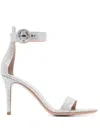 Gianvito Rossi Starlight High Heel Sandals Leather In Silver