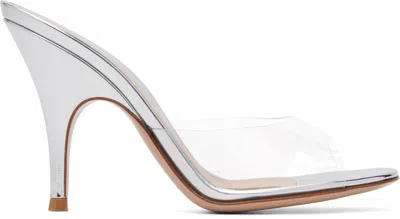 Gianvito Rossi Silver Sofia Mule 95 Heeled Sandals In White