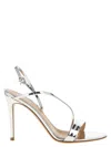 Gianvito Rossi Silver Solid Open Round Toe Heels In Silver