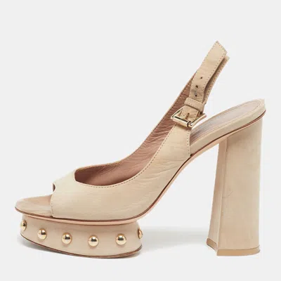 Pre-owned Gianvito Rossi Size 36 Beige Nubuck Leather Ankle Strap Sandals