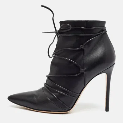 Pre-owned Gianvito Rossi Size 37 Black Leather Ankle Length Boots
