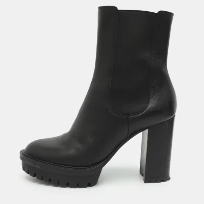 Pre-owned Gianvito Rossi Size 39 Black Elastane And Leather Mid Calf Boots
