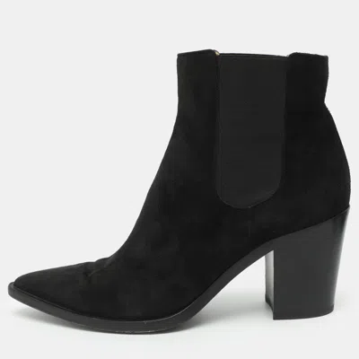 Pre-owned Gianvito Rossi Size 39 Black Suede Ankle Length Boots