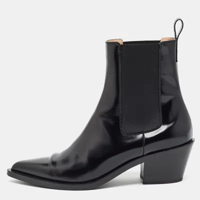 Pre-owned Gianvito Rossi Size 41 Black Patent Ankle Length Boots