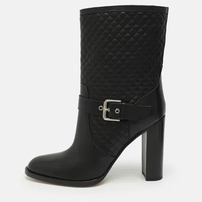 Pre-owned Gianvito Rossi Size 41 Black Quilted Leather Mid Calf Boots