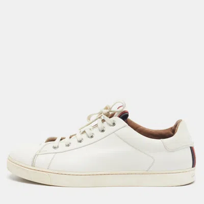 Pre-owned Gianvito Rossi Size 42 White Leather Lace Up Sneakers