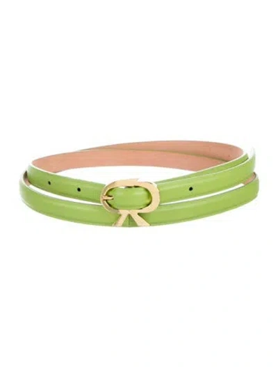 Pre-owned Gianvito Rossi Skinny Leather Belt In Green