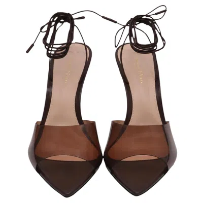 Pre-owned Gianvito Rossi Skye 85 Heels In Brown Patent Leather