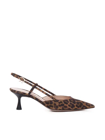 Gianvito Rossi Slingback Animalier Pumps In Leopard Print