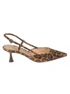 Gianvito Rossi Ascent Leopard-print Suede Slingback Pumps In Marrone