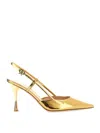 Gianvito Rossi Jaipur Metallic Leather Slingback Pumps In Gold