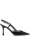Gianvito Rossi 85mm Ascent Leather Slingback Pumps In Black