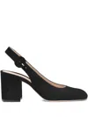 Gianvito Rossi Slingback Block-heel Pumps In Black