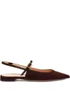 Gianvito Rossi Slingback-buckle Ballet Flats In Red
