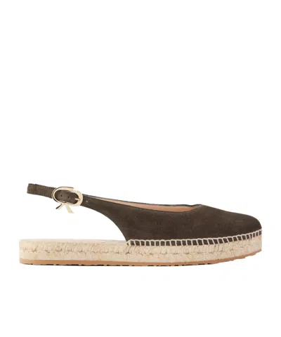 Gianvito Rossi Paz Suede Slingback Espadrilles In Brown