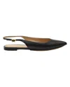 Gianvito Rossi Slingback Flats In Black Leather In Black