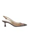 Gianvito Rossi Transparent Slingback Kitten Heel Pumps In Brown