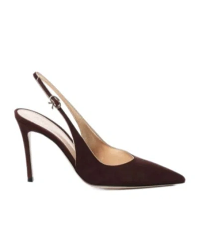 Gianvito Rossi Slingback High-heeled Sandals In Burgundy
