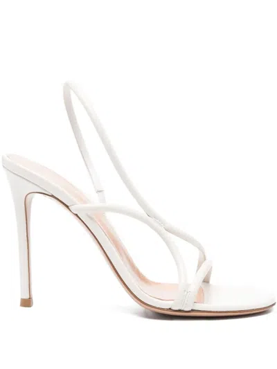 Gianvito Rossi Slingback Leather Sandals In White