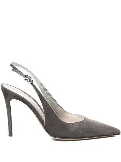 Gianvito Rossi Slingback Pointed-toe Pumps In Gray