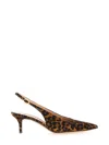 Gianvito Rossi 55mm Robbie Sling Leopard Print Kitten Heels In Animal Print