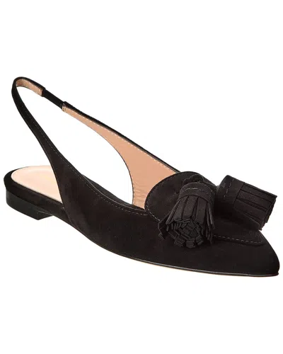 Gianvito Rossi Slingback Suede Flat In Black