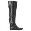 Gianvito Rossi Slip-on Knee-high Boots In Black Leather In Multi
