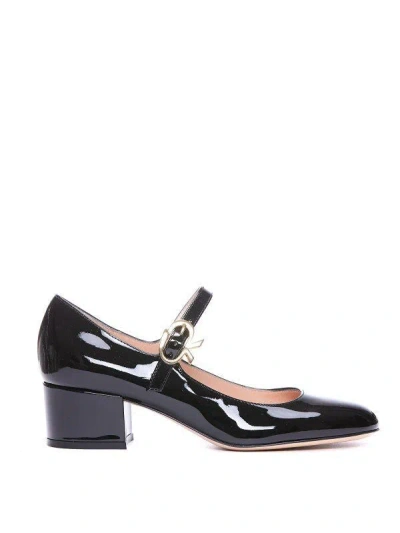 Gianvito Rossi Slippers Mary Ribbon Model In Black Patentleather