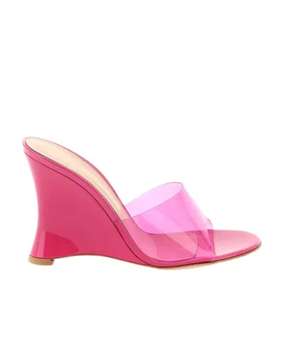 Gianvito Rossi Slope Heel Sandals In Red