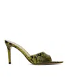 Gianvito Rossi Snake-striped Pointed High-heeled Sandals In Black