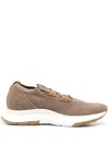 Gianvito Rossi Glover Stretch Knit Low-top Sneakers In Brown
