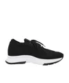 Gianvito Rossi Glover Stretch Knit Low-top Sneakers In Black