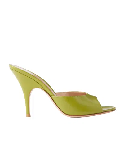 Gianvito Rossi Sofia 95 Leather Mules In Green