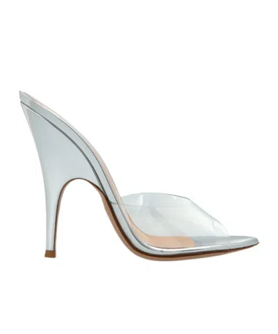 Gianvito Rossi Sofia Clear-heel Mules In Silver