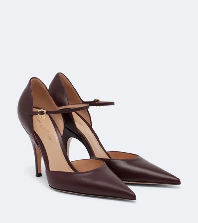 Gianvito Rossi Sofia D'orsay Leather Pumps In Animal Print