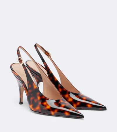 Gianvito Rossi Sofia Sling Tortoiseshell-effect Slingback Pumps In Animal Print