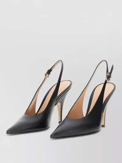 Gianvito Rossi Sofia Leather Slingback Pumps Pointed Toe In Black