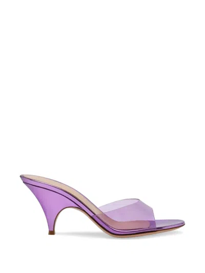 Gianvito Rossi Sofia Metallic Sandals In Purple